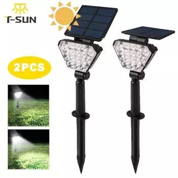 T-SUN 2 шт. солнечный садовый светильник наружный 6000k солнечный настенный светильник регулируемая солнечная лампа IP65 наружное освещение ландшафтный светильник