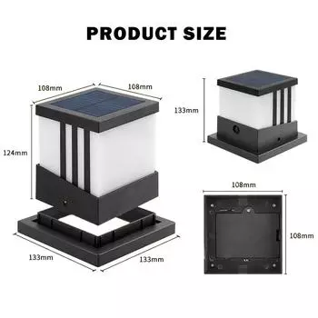 T-SUN 3 Mode Solar Pillar Light Solar Light Fence Light IP65 Outdoor Solar Lamp For Garden Decoration Gate Fence Wall Courtyard