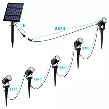 T-SUNRISE 5/6 ламп RGB LED Солнечный светильник для улицы Автоматическое включение/выключение IP65 Водонепроницаемый Солнечный светильник для сада Уличное украшение Газонные лампы