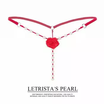 Т-трусики, женское нижнее белье, кружевные бесшовные стринги, женские брюки, сексуальные жемчужные эротические женские трусики без вырезов M