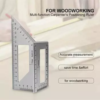 T-Type Woodworking Gauge Ruler 45 90 Degree Gauge Rule Measurement Tool Carpentry Scribe Mark Line Measuring Multifunction Ruler серебряный