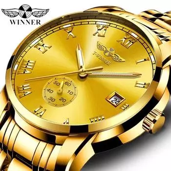 T-winner Мужские модные повседневные полые автоматические механические часы