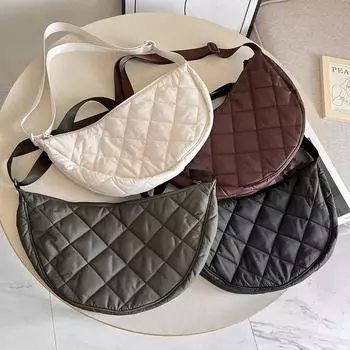 Та же сумка через плечо сумка-пельмень сумка через плечо сумка через плечо с ромбовидной строчкой повседневная универсальная сумка тканевая сумка 472785 белый