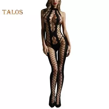 TA женские полые прозрачные ажурные ночные рубашки боди с забором чулки для тела 2