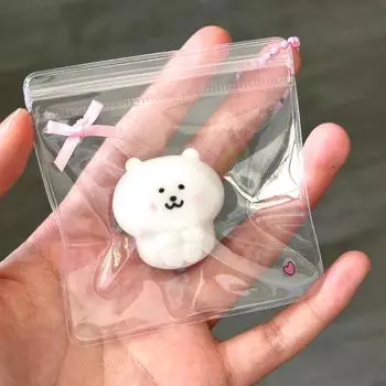 Taba Squshy Kawaii Mini White Bear Food ade Slow Bounce Handmade Silicone Bear Clay Toy DIY Fidgeting Squeezing Holiday Gifts