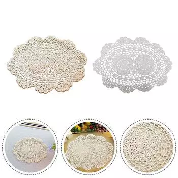 Table Mat 25 * 35cm Cotton Lace Doilies Floral Lace Doilies Floral белый