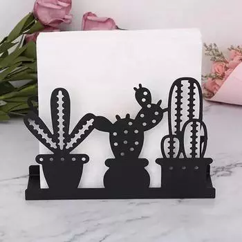 Table Napkin Holder Freestanding Tissue Dispenser Stainless Steel Cactus European-style Table Napkin Dispenser чёрный
