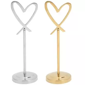 Держатель для номера стола в форме сердца, многоцелевые зажимы для именных карточек для свадебной вечеринки в офисе Silver Silver