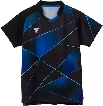 Table Tennis Game Shirt Unisex JTTA Officially Approved Can Be Worn in Official Matches Black L 512211 [Victus] V-GS260 (1000)