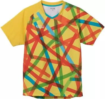 Table Tennis Route Map Game Shirt Table Tennis Official Unisex Yellow XS 612211 [Victus] J.T.T.A (Japan Association) (3000) жёлтый