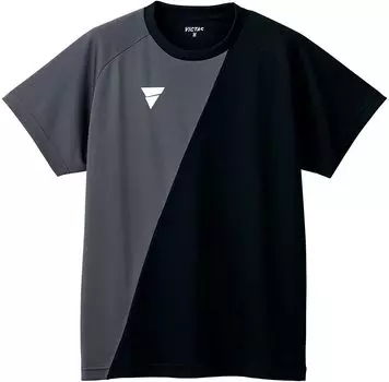 Table Tennis Shirt for L 532101 [Victus] V-TS230 Practice, Unisex, Gray/Black (1110)