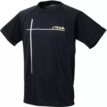 Table Tennis Short Sleeve Shirt Phiten Collaboration Shirt Black M [Stiga]