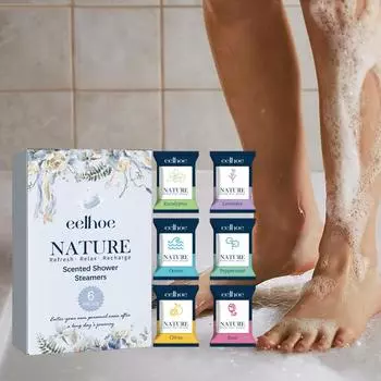 Таблетка для душа с ароматом розы Таблетка для душа с ароматерапией для глубокого очищения тела 6pcs