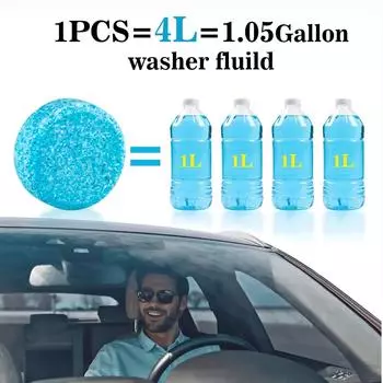 Таблетки для чистки автомобильных стекол Очиститель автомобильных стекол Твердые пенные таблетки для стеклоочистителей Таблетки для автомобильной пены Твердый очиститель для стекол 10PCS