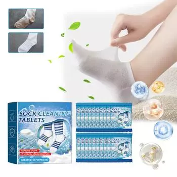 Таблетки для чистки носков, 20 упаковок, без запаха, для удаления сложных пятен и запахов One Size синий
