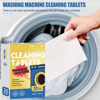 Таблетки для чистки стиральных машин Полностью автоматическая дезинфекция и стерилизация Таблетки для чистки Бытовая стиральная машина Глубокое удаление пятен One Size жёлтый