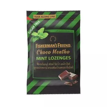 Таблетки Fisherman s Friend, с настоящим какао, пастилки Choco Mentho Mint, 25 г. х 6/12/24 шт. 25 g. x 6 pcs