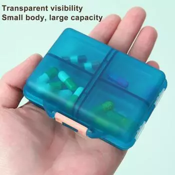 Таблетница с надежной застежкой-пряжкой, 8 отделений, дозатор таблеток со съемными крышками, органайзер для таблеток для путешествий зелёный