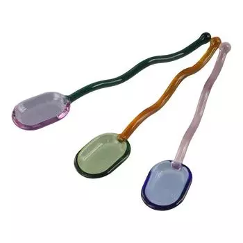 Tableware Colored For Deserts And Juice Coffee Spoon Glass Mixing Spoon Stirring Spoon Milk Spoon розовый/синий