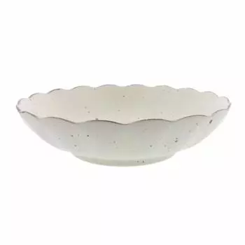 Tableware East Deep Plate White Makeup Chrysanthemum Shape 21cm Plate Japanese Tableware Pasta Plate Curry Plate Pasta/Curry