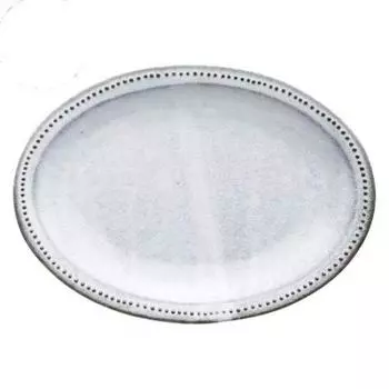Tableware East Oval Plate Dot Oval Plate 21cm Pottery Black Soil White Glaze