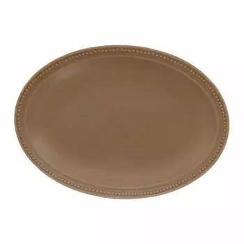 Tableware East Oval Plate Dot Oval Plate 24cm Porcelain Mocha