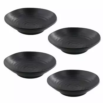Tableware East Pasta Plate Set of 4 Black Matte EAST 21cm Plate/Curry