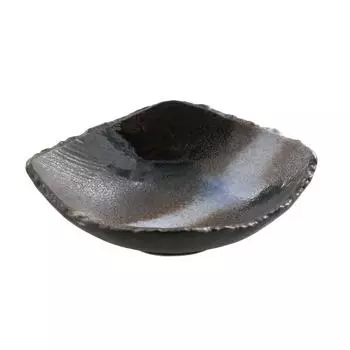 Tableware East Small Bowl 16.5cm Japanese Tableware Deformed Diamond Shape Black Sea