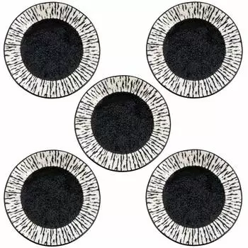 Tableware East Small Deep Plate 12cm Oil Drop Black Plate Set of 5 Japanese Tableware Cafe Tableware Bean Plate Soy Sauce Plate Pickle Plate (Small