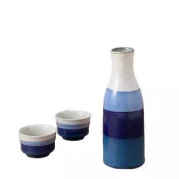Tableware sake sake Japanese blue wine sake made in set, set, bottle, choko, tableware, stylish, set, bottle, 300cc, porcelain, Japan, K7-45