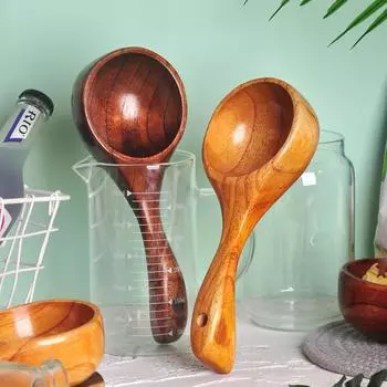 Tableware, wooden spoon, water spoon, Japanese style spoon, long handled rice spoon