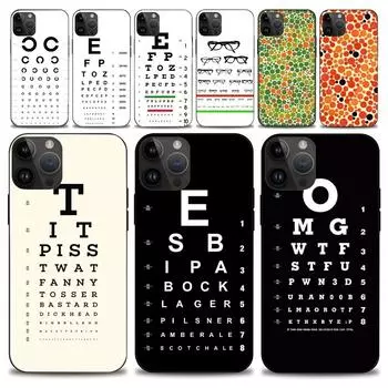 Таблица проверки зрения модный чехол для телефона iphone15 14 13 12 11 Pro Max Mini X 7 8 мягкий чехол iPhone14Pro