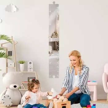 Таблица роста детей Зеркальная доска для сухого стирания Детская комната Детская спальня для младенцев и взрослых Мальчики Девочки Настенная доска для сращивания Линейка для измерения высоты белый