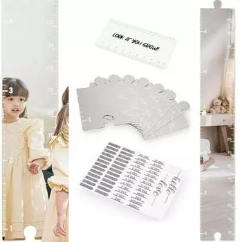 Таблица роста детей Зеркальная доска для сухого стирания Детская комната Детская спальня для младенцев и взрослых Мальчики Девочки Настенная доска для сращивания Линейка для измерения высоты белый