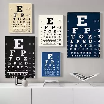 Таблица Снеллена для глаз, подарки, винтажная оптометрия, таблица глаз, холст, картина, настенные картины, офтальмолог, художественные принты, декор для глазной клиники 21X30cm No Frame