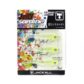 Таблица тонущих приманок Jackall Jelly Sardine 54 мм Jelly Glow (1389)
