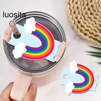 Табличка с именем стакана, Топпер на крышке чашки, креативная форма, яркий цвет, настраиваемая именная бирка, декор этикетки на крышке чашки с водой B