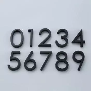 Табличка с металлическим покрытием, домашний адрес, цифры на воротах отеля, самоклеящаяся бирка с номером, пластиковая табличка на дверь, наклейки, 3D-знак на дверь ящика от 0 до 9, ручная работа 6 серебряный