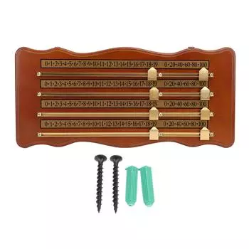 Табло для бильярда, аксессуары для клуба, материал из высокоплотного дерева, 4-дорожечная доска для подсчета очков для снукера, коричневая