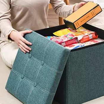 Табурет для хранения Многофункциональный складной большой емкости Водонепроницаемая ткань Стабильная скамейка для спальни Табурет с подставкой для ног с мягким сиденьем Организация мелочей темно-серого