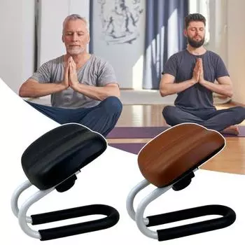 Табурет для йоги, молитвенный табурет, регулируемая высота, поддержка бедер, эргономичное металлическое кресло для йоги, переносное молитвенное сиденье чёрный