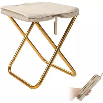 Табурет для кемпинга Alocs, 13-дюймовый небольшой переносной стул, складное дорожное сиденье или подставка для ног для отдыха на открытом воздухе, встроенная сумка для хранения в верхней части 13 inches