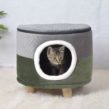 Табурет для кошек, гнездо для всех сезонов, закрытое гнездо для кошек и собак, домик, съемное и моющееся гнездо для кошек 44*32cm