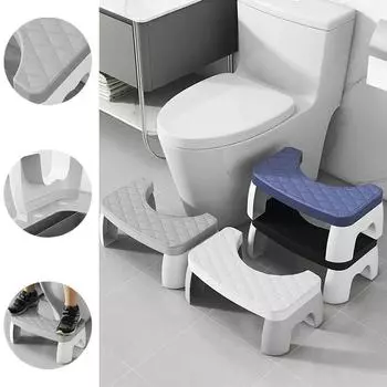 Табурет для унитаза с противоскользящим покрытием, подставка для ног в ванной, подставка для ног, туалет, аксессуары для ванной комнаты, сиденье для унитаза, подставка для ног, подставка для ног, горшок белый