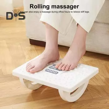 Табурет-качалка для ног с массажным роликом для облегчения боли при ахиллите, подошвенном фасциите, качающаяся подставка для ног, домашний офис, подстольный массажный низкий табурет серый
