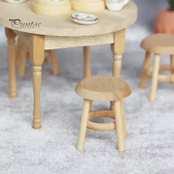 Табурет Легкий Мини DIY 1:12 миниатюрных табуреток для кукольного домика для гостиной
