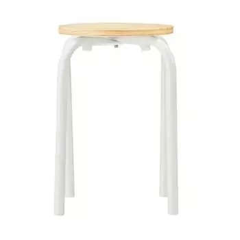 Табурет MUJI из стальной трубы, цвет белый, ширина 28,5 см x глубина 28,5 см x высота 45 см 12132240
