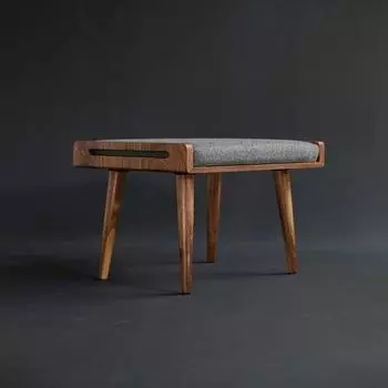 Табурет, сиденье, пуф, скамейка из массива дерева шишам, табурет с подушкой, стул с ручкой