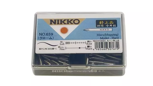 Tachikawa Pin Manufacturing Nikko Nib N659 Круглая ручка Specialty 100 шт. N659100EX серебряный