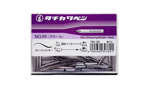 Tachikawa Pin Manufacturing T99 Круглое перо Упаковка T99100 ООО. Ручка, 100, серебряный